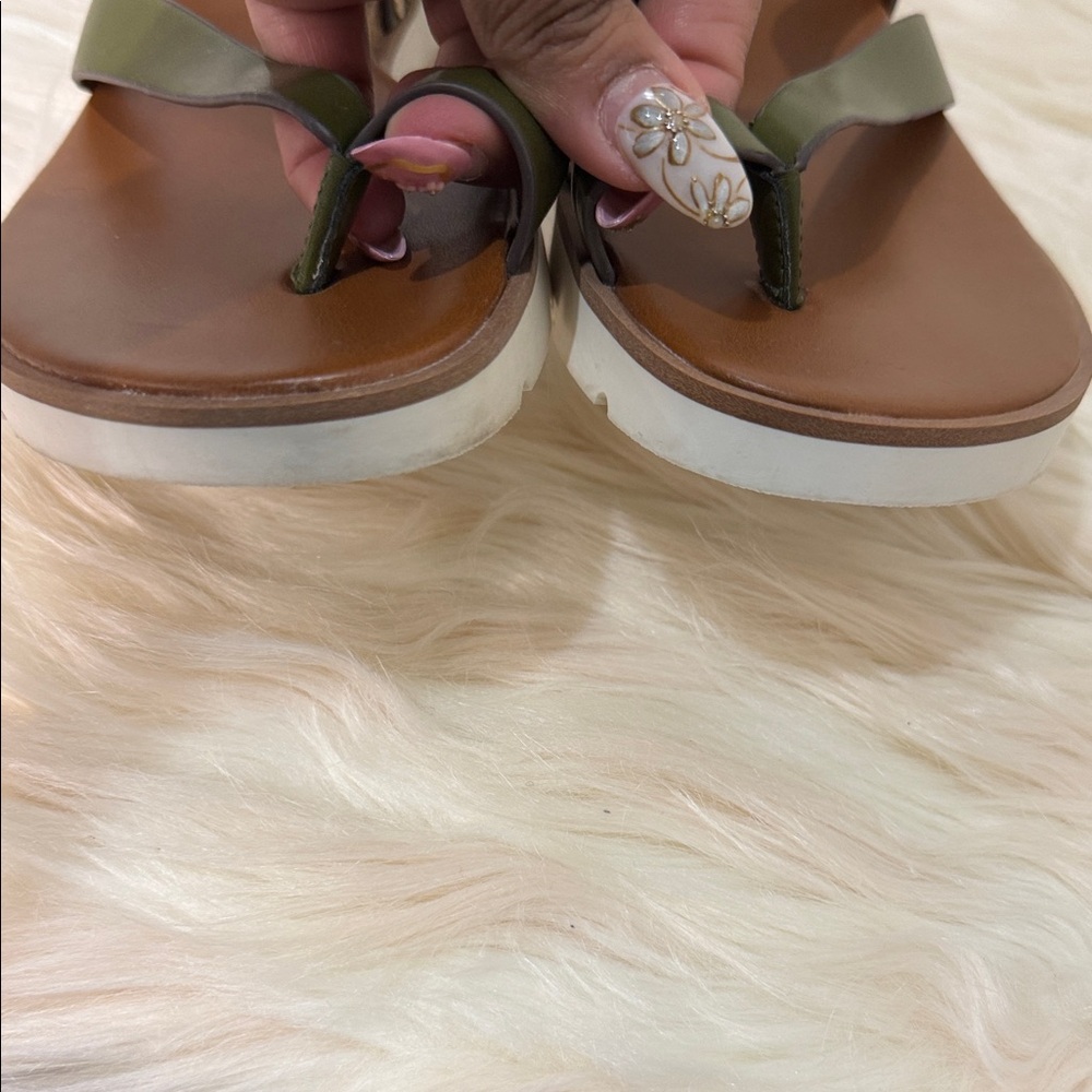 Franco Sarto Olive Green Strappy Sandals - Picture 8 of 9